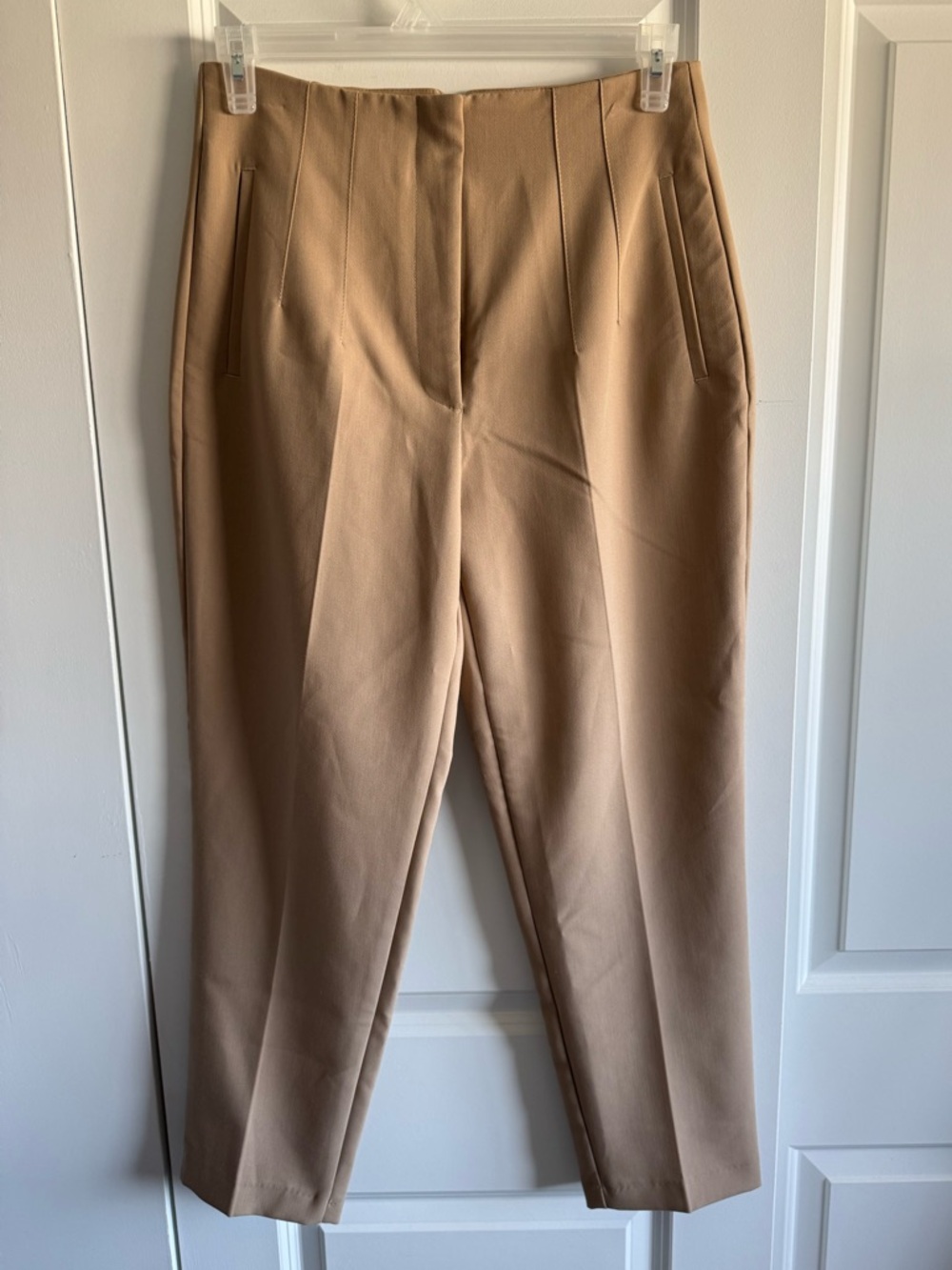 Zara High-Waist Tailored Ankle Trousers - Camel - Picture 3 of 8
